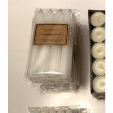 Bliss Store Klasik Bakkal Mumu, Beyaz Parafin, 15 cm x 2 Cm, 4'lü Paket, 5 Saat Yanma Süreli, Kokusuz, Damlamayan, Iç Mekan Kullanımı Için 4 Adet Mum