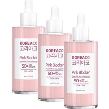 Bliss Store Blocker Pink Yüzde Yüz Saf Spf 50+ Ton Eşitleyici Yüksek Uvb ve Uva Korumalı 50ML Güneş Serumu (3 Paketi)