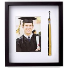 Bliss Store Püskül ve Resim Mezuniyet Çerçevesi, Mezuniyet Şapkası ve Püskül Tutuculu Çerçeve Içinde Bir Fotoğrafı Gururla Gösterin, Mezuniyet Partisi Için Harika Orta Parça, 5x7 Fotoğraf Ekleme