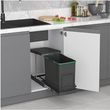 Bliss Store Tls. Raylı Plastik Gövde Çöp Kovası 24 Lt.- Gri Tek Ebat Zsx S-2571-A
