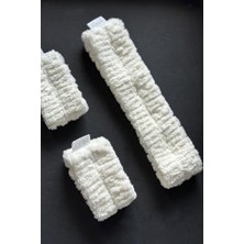 Bliss Store Mikrofiber Saç Bandı ve Bileklik Seti, Yumuşak Beyaz, Yüz Yıkama ve Makyaj Için, Kırmızı Keseli, 4 Parça