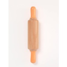 Bliss Store Doğal Ahşap Merdane - Pastel Turuncu