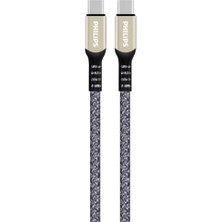 Bliss Store DLC5001 Usb-C Şarj ve Data Kablosu, 60W, Hızlı Şarj, 3A Yüksek Akım, 1 Metre, Dayanıklı Örgü Kablo (Type-C-Type-C, Gri)