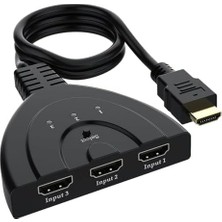 Bliss Store HDMI Toplayıcı Switch 3 In 1 Port 30 cm Kablo, 3 Giriş 1 Çıkış, Hdcp Geçişini Destekler
