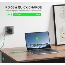 Bliss Store Evrensel Seyahat Adaptörü 65 W Gan, 4 USB Bağlantı Noktası, Unıtek