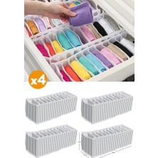 Bliss Store 4 Adet - 11 Gözlü Çekmece Içi Akordiyon Organizer - Medium 15 x 44 x 17