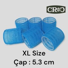 Bliss Store Croc 1214 Boy Bigudi 6lı Cırtlı - Yapışkanlı Bigudi Mavi