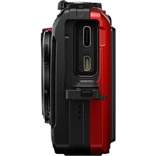 Bliss Store Om System Tough Tg-7 Kırmızı Dijital Kamera, Su Geçirmez, Darbeye Dayanıklı, Su Altı ve Makro Çekim Modları, 4K Video, 4 Kat Geniş Açılı Zoom (Tg-6'nın Devamı Modeli)