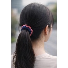 Bliss Store Fırfırlı 3 Li Lacivert Lastik Toka Seti