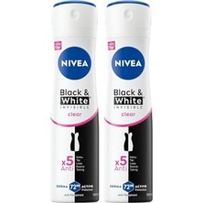 Bliss Store Kadın Sprey Deodorant & Invisible Clear 150 Ml, Ter ve Ter Kokusuna Karşı 72 Saat Anti-Perspirant Koruma,çiçeksi Koku,x2 Adet