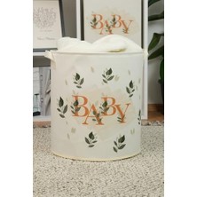 Bliss Store Baby Yazı Baskılı Büzgüsüz Çok Amaçlı Oyuncak Saklama Kirli Çamaşır Katlanır Düzenleyici Sepet 37X40