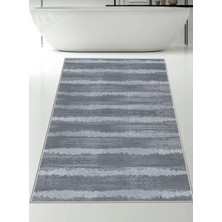 Ardizayn Gri-Mavi Harmony - 80x150 cm, Kaymaz, Pamuk Dokuma Taban, Banyo Halısı
