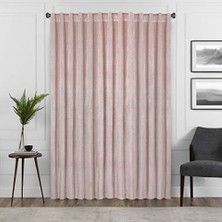 Bliss Store Harper Kadife Çubuk Cep Perdeleri Yatak Odası Için, Tek Panel, 127 cm x 213 Cm, Allık