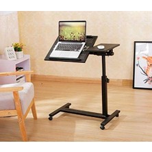 Bliss Store Hodbehod Eğim ve Yerden Yükseklik Ayarlı Tekerli Mouse Bölmeli Fanlı Laptop Sehpası