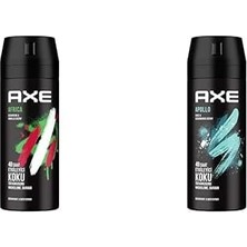 Bliss Store Axe Erkek Deodorant & Bodyspray Africa 48 Saat Etkileyici Koku (150 Ml) ve Axe Erkek Sprey Deodorant Apollo 48 Saat Etkileyici Koku Vücut Spreyi 150 ml