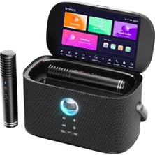 Bliss Store Ikarao Yetişkinler ve Çocuklar Için Taşınabilir Karaoke Makinesi, Dahili Şarkı Sözleri Ekranı ve Ekran, 2 Şarjlı Kablosuz Mikrofon, Karaoke Uygulaması, Tv Bağlantısı, Ev Dış Mekan Partisi Için