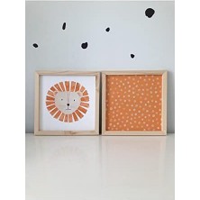 Bliss Store Çocuk Odası Aslan Temalı Çerçeveli Set Tek Ebat HDYNKPKPY-00053