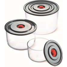 Bliss Store Yuvarlak 3’lü Borosilikat Cam Saklama Kabı Seti, 0.35 L + 1.00 L + 2.00 L, Sızdırmaz Kapak, Mikrodalga-Fırın-Buzdolabı-Bulaşık Makinesi Uyumlu