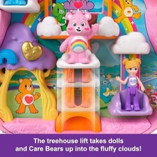 Bliss Store Polly Pocket™ Care Bears Mikro Oyun Seti Polly ve Care Bears Bebekler ve Oyun Seti, Oyuncak Araba ve Temalı Aksesuarlar, Mini Seyahat Oyuncağı JCC14