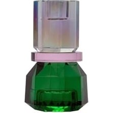 Bliss Store Kristal Mum Tutucu, Gökkuşağı/pembe/ö. Yeşil, 7X7X13 cm