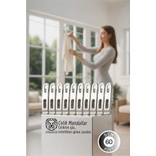 TKÇ Premium Çelik Mandal Seti - 60'lı Elite Seri Endüstriyel Mukavemetli Çamaşır Mandalı