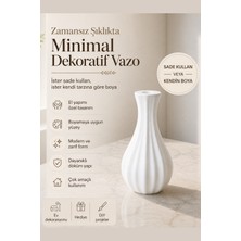 Rona Store Lisahome Dekoratif Vazo El Yapımı Minimal Salon ve Ofis Dekorasyonu (Yükseklik 15CM)