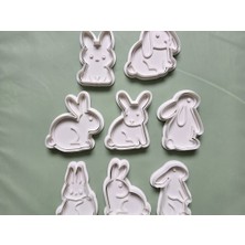 Cestopieno 8'li Tavşan Seti Hamur Şekillendirici/kurabiye/seramik/polimer Kil 8 cm Karışık Renk