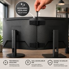 NeoHobi Neahobi Çift Monitör Hizalama Aparatı Pimli Monitör Aralık Düzeltici 4’lü Set