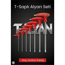 TKÇ Profesyonel T-Saplı Alyan Seti | 7 Parça Cr-V Çelik Hex Uçlu Güç Serisi