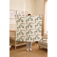 Luvis Home Müslin Bebek Battaniyesi 120 cm x 120 cm – Organik Çizgiler Organic Lines Çok Amaçlı Örtü
