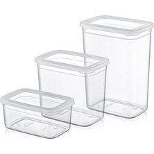 Bliss Store Life Tower Premium 9’lu Dikdörtgen Saklama Kabı Seti – 3 Farklı Boy, Kilitli Kapak, Dikey Tasarım, Bpa Içermez (Şeffaf)