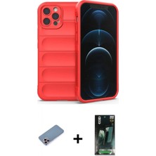 Marsilyan™- iPhone 12 Pro Max Kılıf Atlas Koleksiyonu - Siyah 360 Mat Full Body Arka Koruyucu + Shine Kamera Lens Koruma Cam - Pe