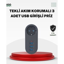 TKÇ Akım Korumalı Usb’li Priz – Güçlü 2500W Isı ve Çocuk Koruması
