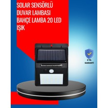 TKÇ Solar Enerjiyle Çalışan IP65 Su Geçirmez 20 LED Duvar Lambası