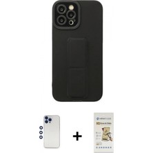 İlk El Grup Pilelistore™ iPhone 12 Pro Max Kılıf Çekirdek Yansıma - Siyah Mat Seramik Nano Ekran Koruyucu + Shine Kamera Lens - Lt