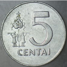 Banknoting Litvanya 5 Centaı 1991.