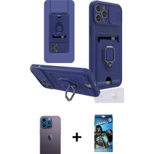Pileli Store Pilelistore™ iPhone 12 Pro Max Kılıf Vadi Form Prime - Siyah 34D Izgaralı Cam + Neon Fosforlu Kamera Lens - Mı