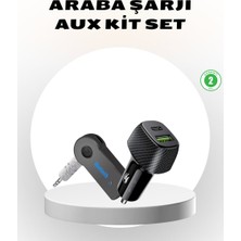 TKÇ Bluetooth Aux Çevirici ve Pd Destekli Araç Şarj Cihazı 2’li Set
