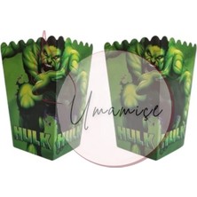 Umamiçe Hulk Temalı Baskılı Mısır Kutusu 8 Adet