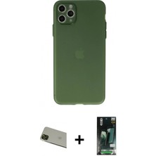 Pileli Store Pilelistore™ iPhone 11 Pro Max Kılıf Atlas Minimal Prime - Siyah 360 Mat Full Body Arka Koruyucu + Rainbow Kamera Lens Koruma Cam - Yl