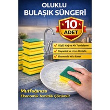 TKÇ Oluklu Bulaşık Süngeri 5'li 2 Paket Güçlü Yağ ve Kir Temizleyici Çift Katmanlı Dayanıklı