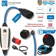 Nrgkick Standart Paket 32A Light 22KW 10 Metre Ac Mobil Elektrikli Araç Şarj Kablosu (Monofaze & Trifaze + Schuko)
