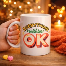 TKÇ Everything Will Be Ok Yazılı Porselen Kupa Model 143 – "herşey Yoluna Girecek" Motivasyonel Ta