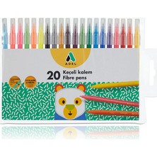 Adel 20 Renk Keçeli Kalem 1 Adet Çok Renkli Standart Ölçüler ile Yaratıcı Çizim Deneyimi
