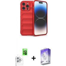 Pileli Store Pilelistore™ iPhone 16 Pro Max Kılıf Atlas Koleksiyonu - Siyah Bilvis 5in1 3D Magic Cam Ekran Koruyucu + Raze Metal Kamera Lens - Bz