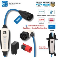 Nrgkick Sabit Basic Set 32A Light 22KW 5 Metre - Duvar Bağlantı Soketi  Monofaze & Trifaze Askı Aparatı Hediyeli
