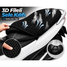 Vi Caro Sym Allo 125  Motosiklet Sele Kılıfı 3D Fileli Sele Kılıfı Nefes Alan  Sele Koruma