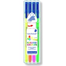 Staedtler 362 Sb4 Triplus Textsurfer Üçgen Highlighter Karışık Renk 4'lü Set Karışık Renk