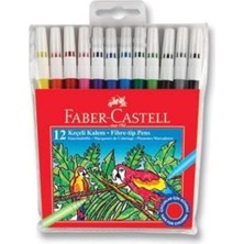 Faber-Castell Keçeli Kalem 12 Renk, Parlak Renkler, Su Bazlı Yıkanabilir Mürekkep, Çocuklar Için Güvenli