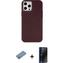 Pileli Store Pilelistore™ iPhone 12 Pro Max Kılıf Çekirdek Çizgi - Siyah 3D Antistatik Hayalet Cam Ekran Koruyucu + Shine Kamera Lens Koruma Cam - Gs